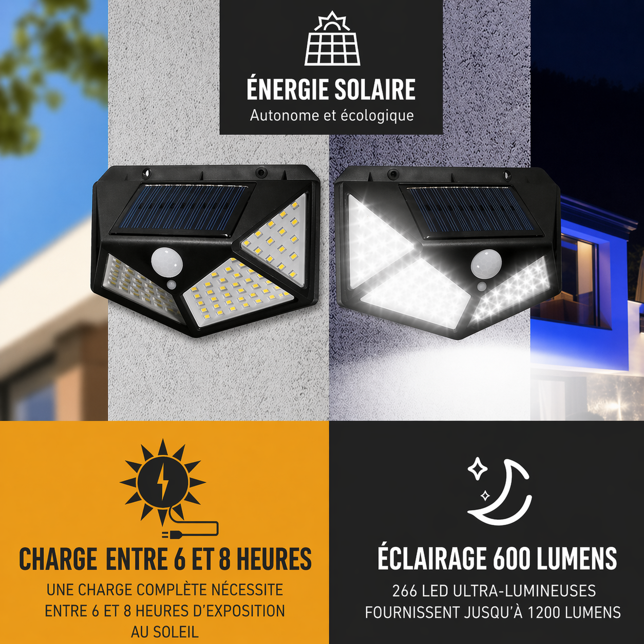 Vous rentrez encore dans le noir ? LumiGuard illumine et protège votre maison — chaque nuit