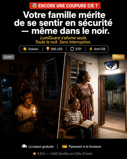 Vous rentrez encore dans le noir ? LumiGuard illumine et protège votre maison — chaque nuit