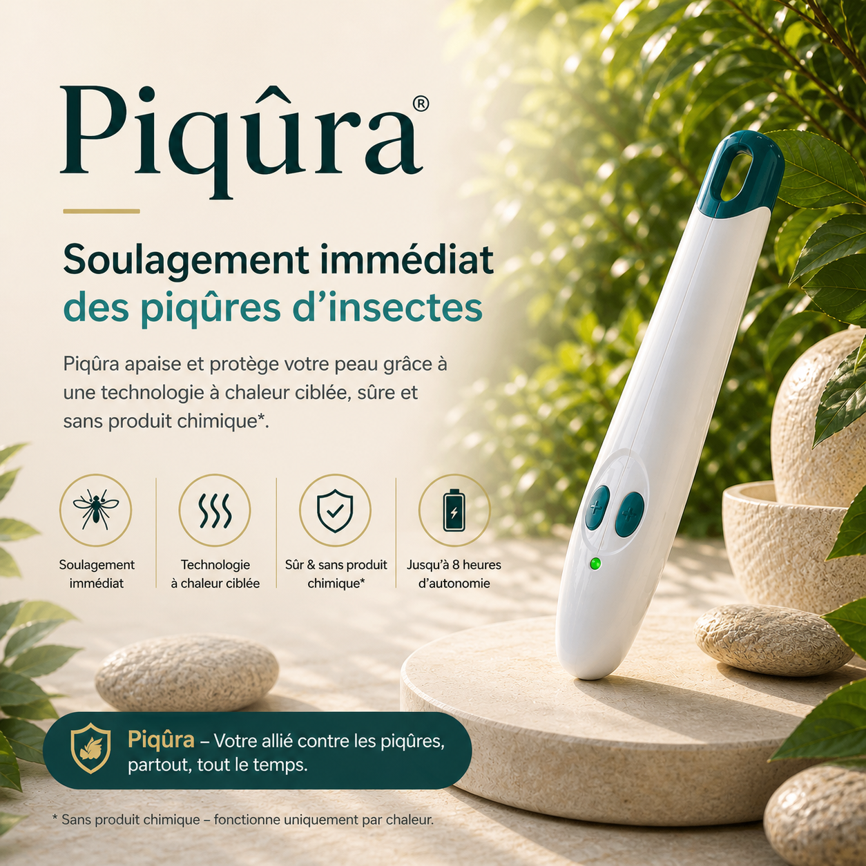 Soulagez les démangeaisons des piqûres en quelques secondes — sans crème, sans odeur!