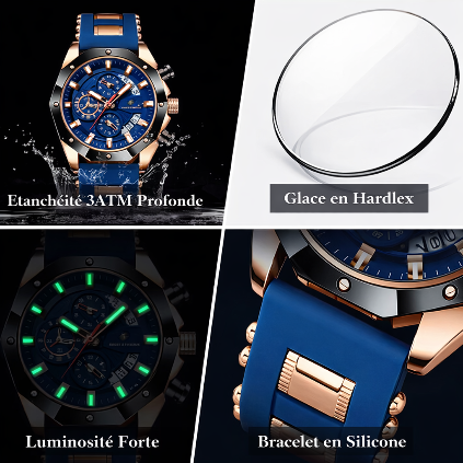 Montre Élégance Silicone Intemporelle Chic