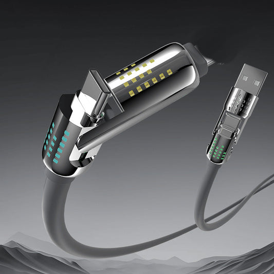 Câble de données de charge ultra rapide 4-en-1 à faisceau lumineux 240 W